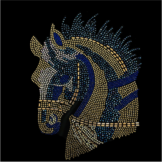 Arabian Horse Rhinestone Iron On Heat Transfer Bling Applique